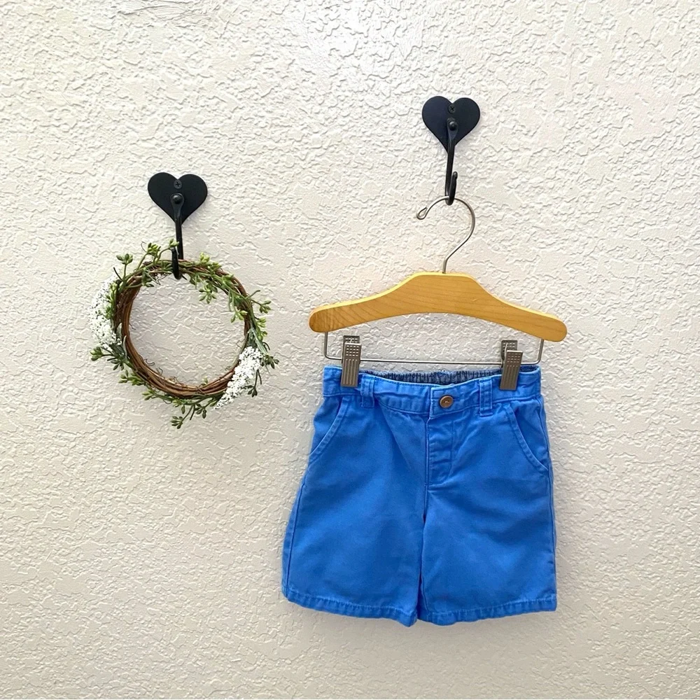 Blue Cotton Shorts – Size 12-18M, Partial Elastic Waist by Gymboree